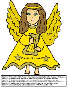 Angel Praise the Lord Cake Template